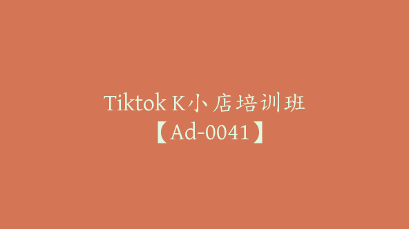 Tiktok K小店培训班【Ad-0041】