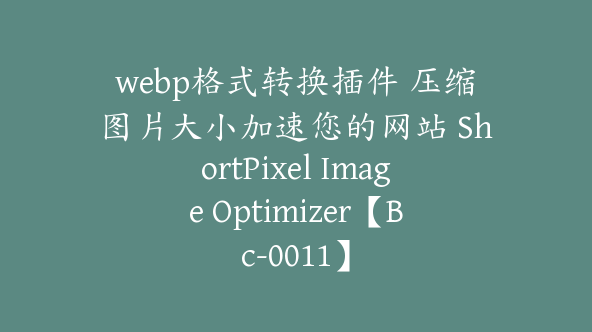 webp格式转换插件 压缩图片大小加速您的网站 ShortPixel Image Optimizer【Bc-0011】